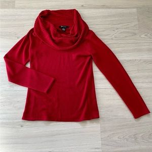 Beautiful Knit Red Cowl Neck Sweater